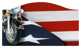 DASHELL-332 Biker on US Flag